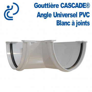 Angle Universel à Joints pour Gouttière Cascade en PVC Blanc