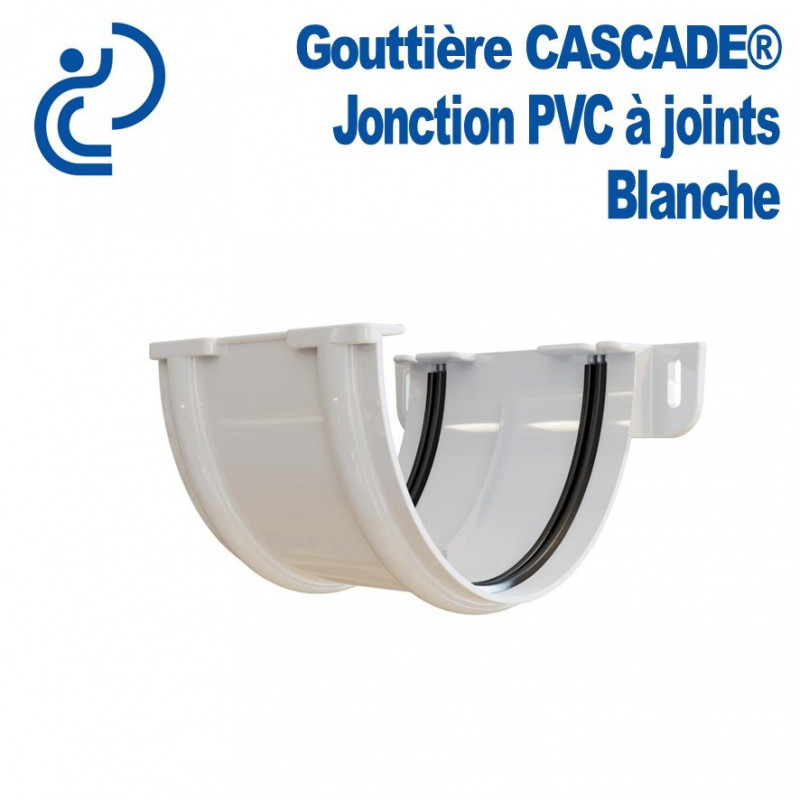 Jonction à Joints pour Gouttière Cascade en PVC Blanc