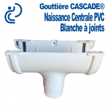 Naissance Centrale à Joints pour Gouttière Cascade en PVC Blanc