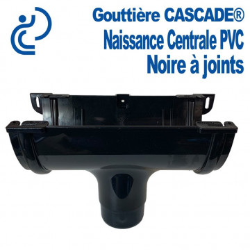 Naissance Centrale à Joints pour Gouttière Cascade en PVC Noir