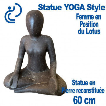 Statue YOGA Femme en Position du Lotus 60cm
