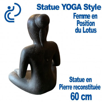 Statue YOGA Femme en Position du Lotus 60cm