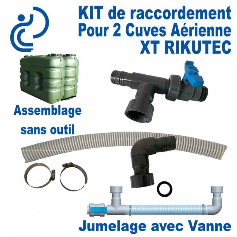 Kit de Jumelage + Vanne pour 2 Citernes de stockage Aérien XT RIKUTEC (Sotralentz)