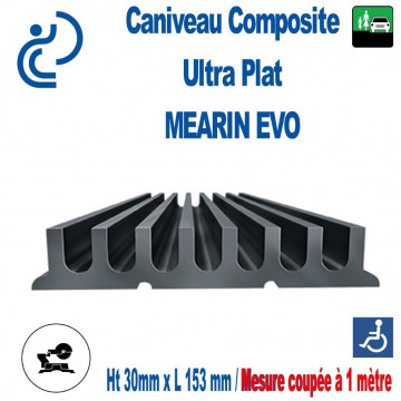 Caniveau Composite Ultra Plat MEARIN EVO 153 Noir Mesure coupée à 1 mètre