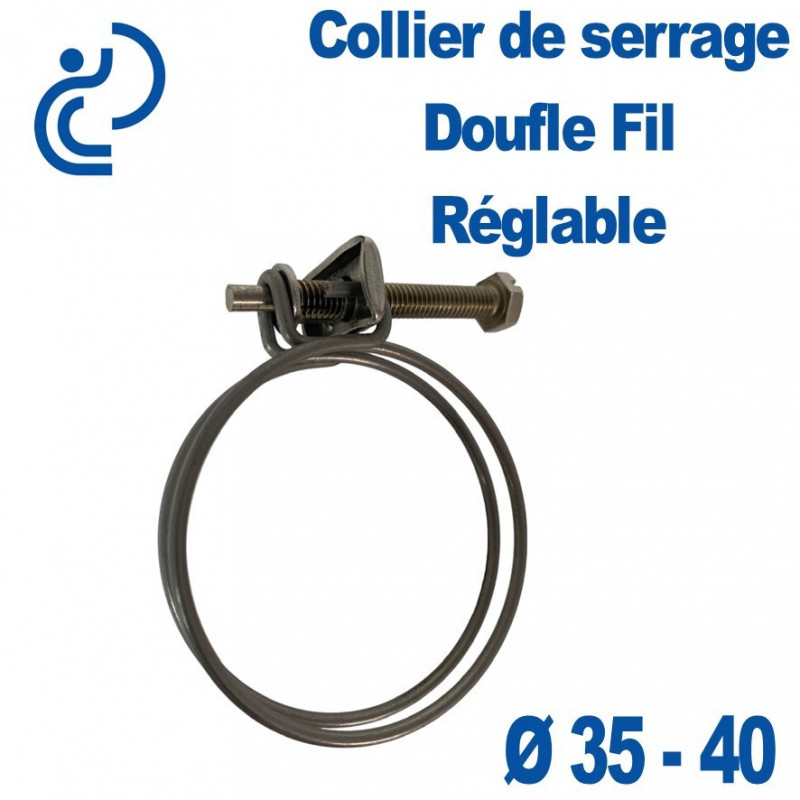 Collier de Serrage Bi-Fil Réglable 35-40