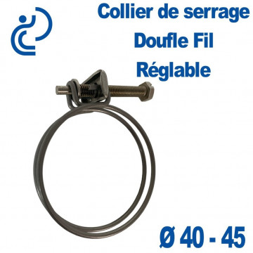Collier de Serrage Bi-Fil Réglable 40-45
