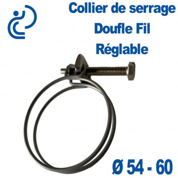 Collier de Serrage Bi-Fil Réglable 54-60