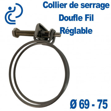 Collier de Serrage Bi-Fil Réglable 69-75