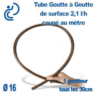 Tube Goutte à Goutte de Surface Ø16 Marron 2,1L/H coupé au mètre
