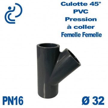 Culotte 45° PVC Pression Ø32 PN16 à coller