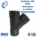 Culotte 45° PVC Pression D125 PN10 à coller