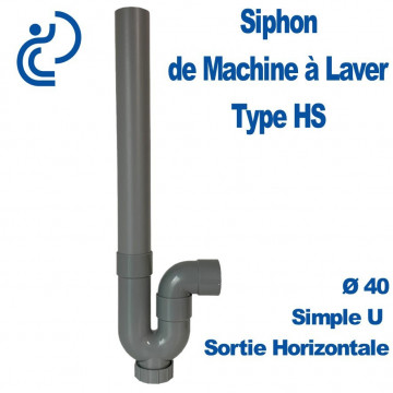 Siphon de Machine à Laver Simple HS (sortie horizontale) Ø40