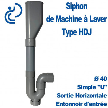 Siphon de Machine à Laver Double Entrée par Entonnoir (HDJ) sortie horizontale