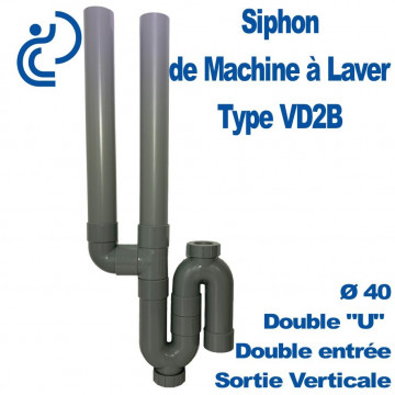 Siphon de Machine à Laver Double Entrée VD2B sortie verticale