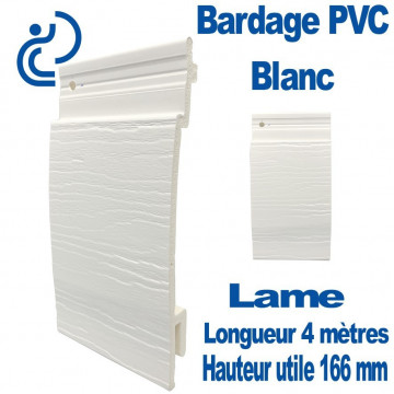 Lame Bardage blanc PVC cellulaire veiné longueur 5ml