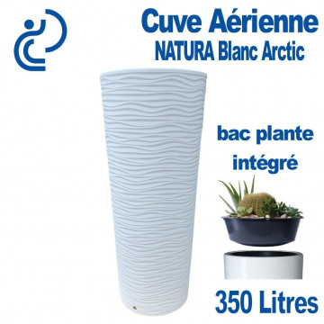 Cuve Aérienne Design NATURA Blanc Arctic 350 litres + Jardinière