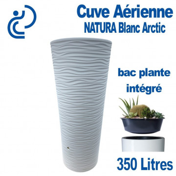 Cuve Aérienne Design NATURA Blanc Arctic 350 litres + Jardinière