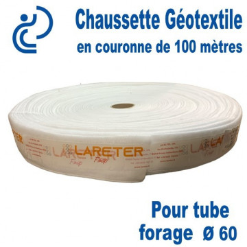 Chaussette Géotextile Pour Tube Forage Ø60 Couronne de 100 mètres