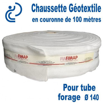 Chaussette Géotextile Pour Tube Forage Ø140 Couronne de 100 mètres
