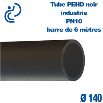 Tube PEHD noir industrie PN16 D140 barre de 6ml