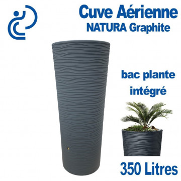 Cuve Aérienne Design NATURA Graphite (Anthracite) 350 litres + Jardinière