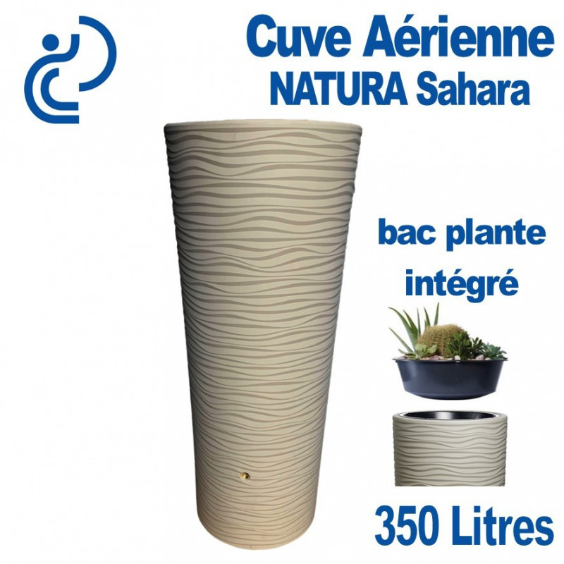 Récupérateur eau de pluie 2 en 1 Natura Sahara 350 L + bac à fleu