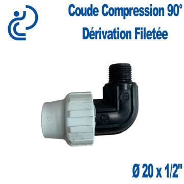 coude compression 90° dérivation filetée Ø20x1/2"