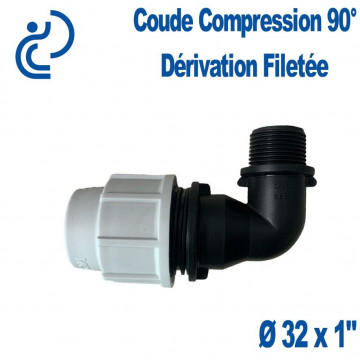coude compression 90° dérivation filetée Ø32x1