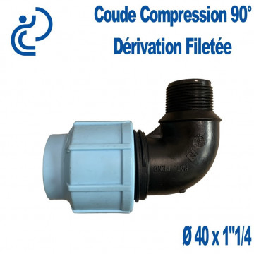 coude compression 90° dérivation filetée Ø40x1"1/4