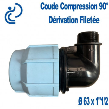 coude compression 90° dérivation filetée Ø63x1"1/2