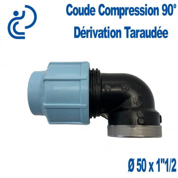 coude compression 90° dérivation taraudée 50x1"1/2