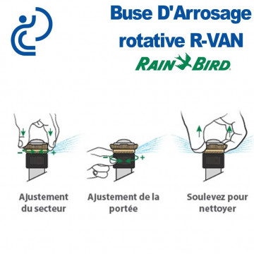 Buse Rotative à portée réglable R-VAN14 Secteur Ajustable de 45°à 270° (bleue)