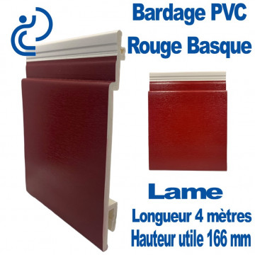Lame Bardage PREMIUM Rouge Basque PVC cellulaire longueur 4 mètres