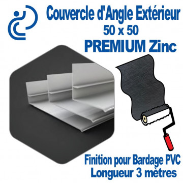Couvercle d'angle Extérieur PVC PREMIUM Zinc Effet Métal