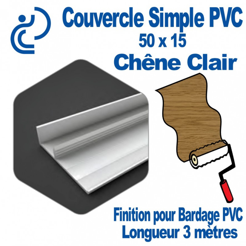 Couvercle de finition PVC Chêne Clair 50x15