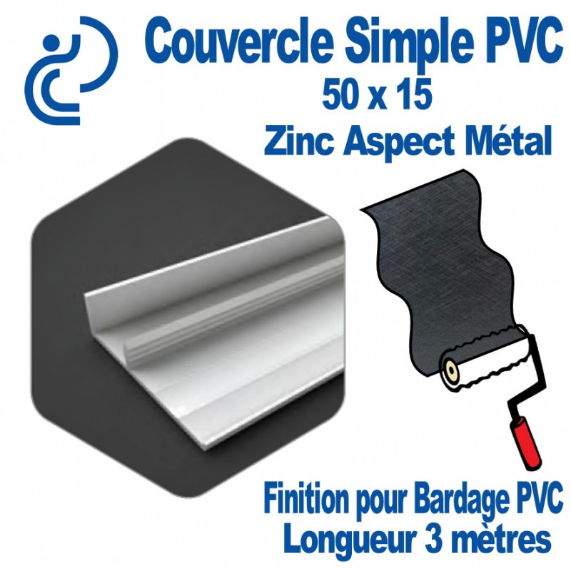 copy of Couvercle de finition PVC Effet Zinc 50x15