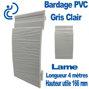 Lame Bardage Gris Clair PVC cellulaire veiné longueur 4 mètres