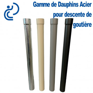 Dauphin Acier Hauteur 1 mètre + 2 colliers