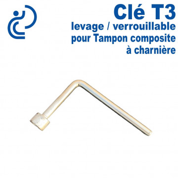 Clé Acier de levage & verrouillage T3 pour Tampon Composite à Charnière