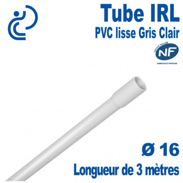 Tube IRL gris clair Ø16 longueur 3 mètres