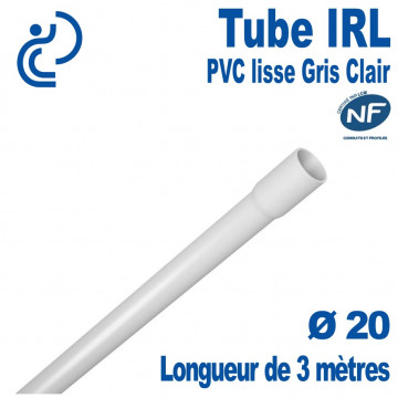 Tube IRL gris clair Ø20 longueur 3 mètres