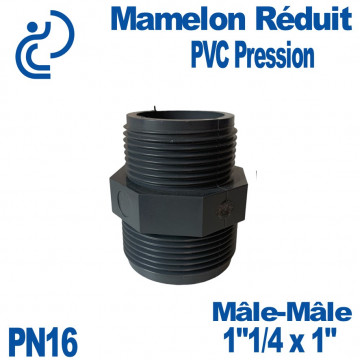 Mamelon Réduit PVC Pression 1"1/4 x 1" PN16