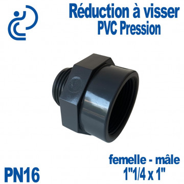 Réduction à Visser PVC Pression 1"1/4x1" PN16