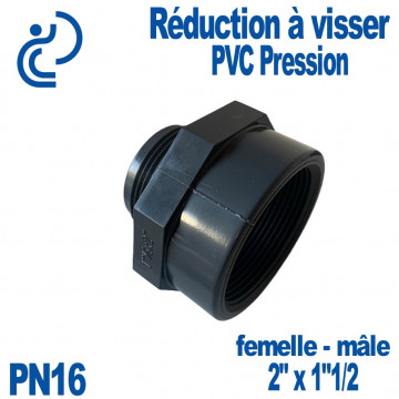 Réduction à Visser PVC Pression 2"x1"1/2 PN16