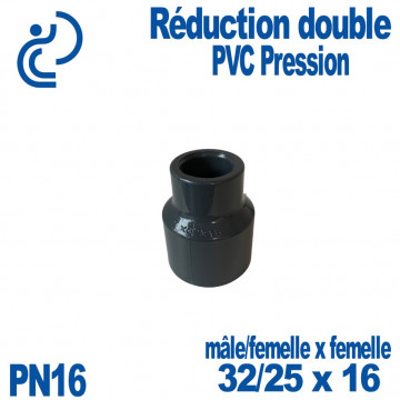 Réduction double Ø32/25x16 à coller PVC Pression