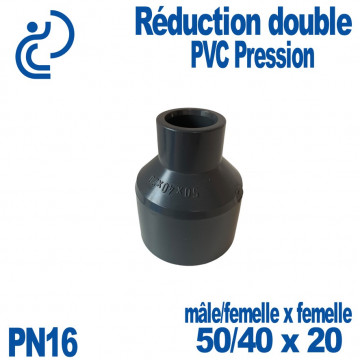 Réduction double Ø50/40x20 à coller PVC Pression