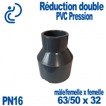 Réduction double Ø63/50x32 à coller PVC Pression