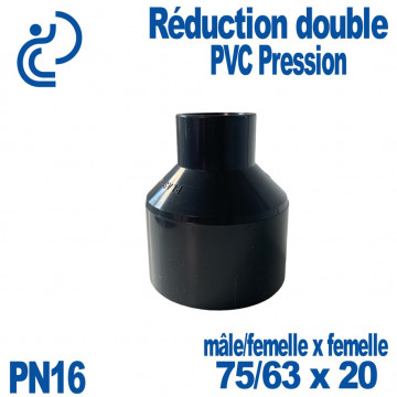 Réduction double Ø75/63x20 à coller PVC Pression