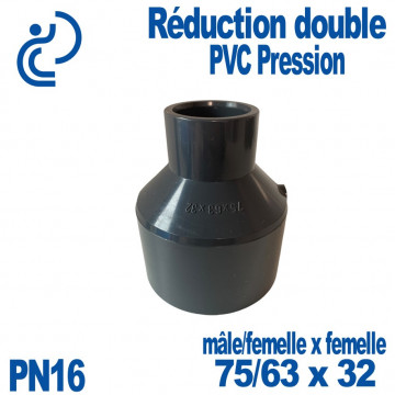 Réduction double Ø75/63x32 à coller PVC Pression