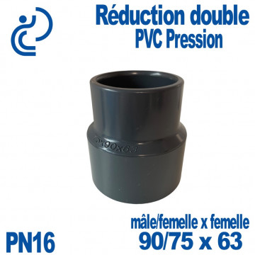 Réduction double Ø90/75x63 à coller PVC Pression